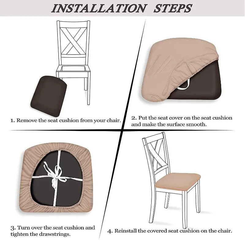 Huse pentru scaune de sufragerie impermeabile Huse pentru scaune Spandex Jacquard Huse de perne elastice, detașabile, lavabile, pentru huse scaune