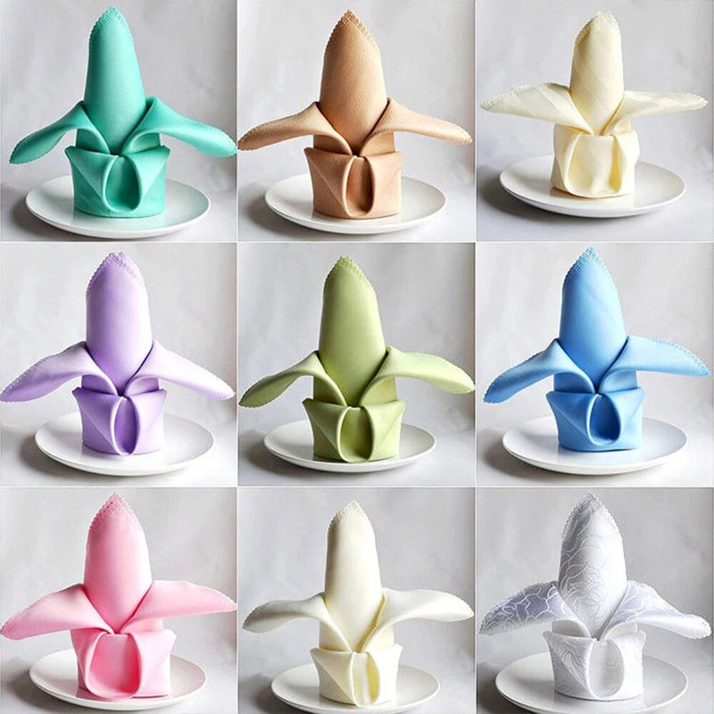 Satininė servetėlė 45cm*45cm Serviravimo stalo dekoras Vakarienės rankšluostis vestuvių vakarėliui Namų viešbučio Kalėdų dekoras Stalo servetėlės Žalia