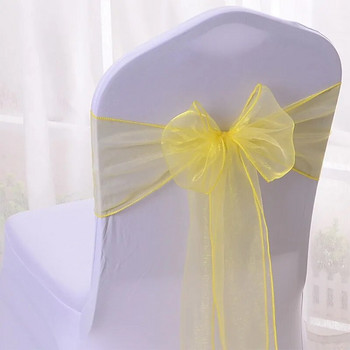 10Pcs Organza Chair Sashes Knot Bands Chair Bows for for Wedding Party Decsion Event Διακόσμηση καρέκλας γάμου