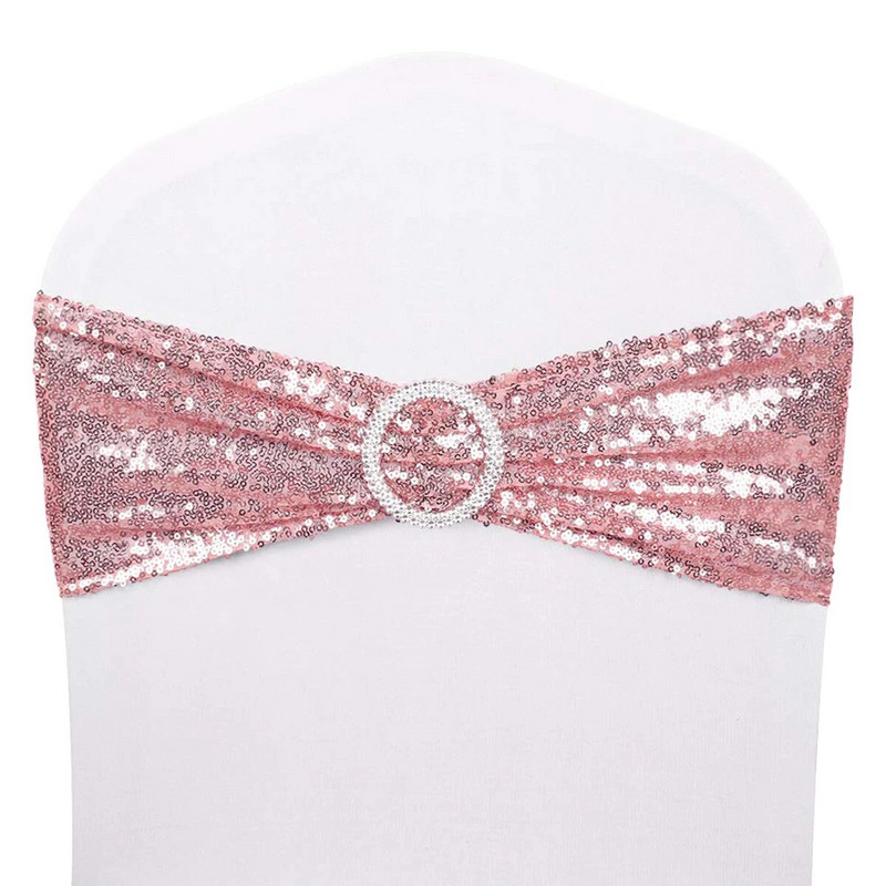 Rastezljive šljokice Mašne za stolicu Trake za stolicu s kopčom za vjenčanje Hotelski banket Prijem Rođendanska zabava Navlaka za stolicu Dekoracija