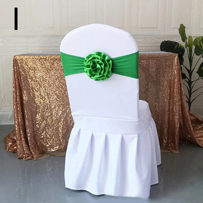 Scaun din poliester cu centură cu fundă 1 buc. Scaun elastic elastic elastic pentru banchet, hotel, nuntă, decorație pentru petrecerea de naștere