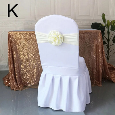 Scaun din poliester cu centură cu fundă 1 buc. Scaun elastic elastic elastic pentru banchet, hotel, nuntă, decorație pentru petrecerea de naștere