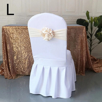 Scaun din poliester cu centură cu fundă 1 buc. Scaun elastic elastic elastic pentru banchet, hotel, nuntă, decorație pentru petrecerea de naștere