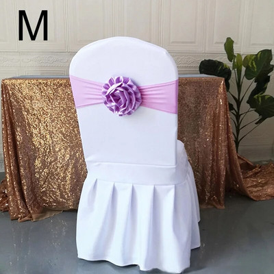 Scaun din poliester cu centură cu fundă 1 buc. Scaun elastic elastic elastic pentru banchet, hotel, nuntă, decorație pentru petrecerea de naștere