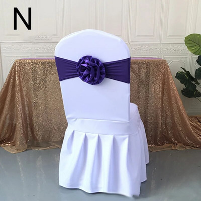 Scaun din poliester cu centură cu fundă 1 buc. Scaun elastic elastic elastic pentru banchet, hotel, nuntă, decorație pentru petrecerea de naștere