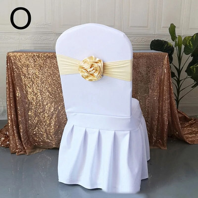 Scaun din poliester cu centură cu fundă 1 buc. Scaun elastic elastic elastic pentru banchet, hotel, nuntă, decorație pentru petrecerea de naștere