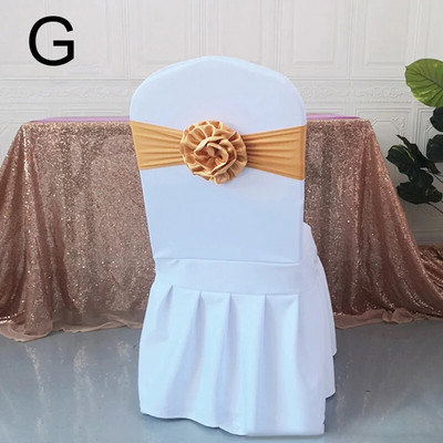 Scaun din poliester cu centură cu fundă 1 buc. Scaun elastic elastic elastic pentru banchet, hotel, nuntă, decorație pentru petrecerea de naștere
