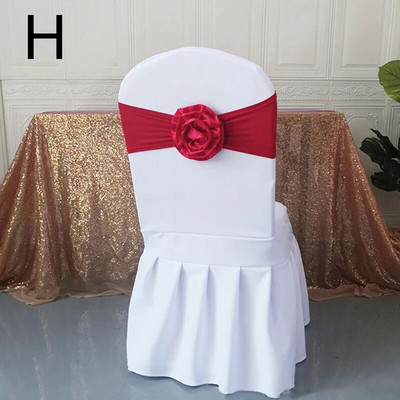 Scaun din poliester cu centură cu fundă 1 buc. Scaun elastic elastic elastic pentru banchet, hotel, nuntă, decorație pentru petrecerea de naștere