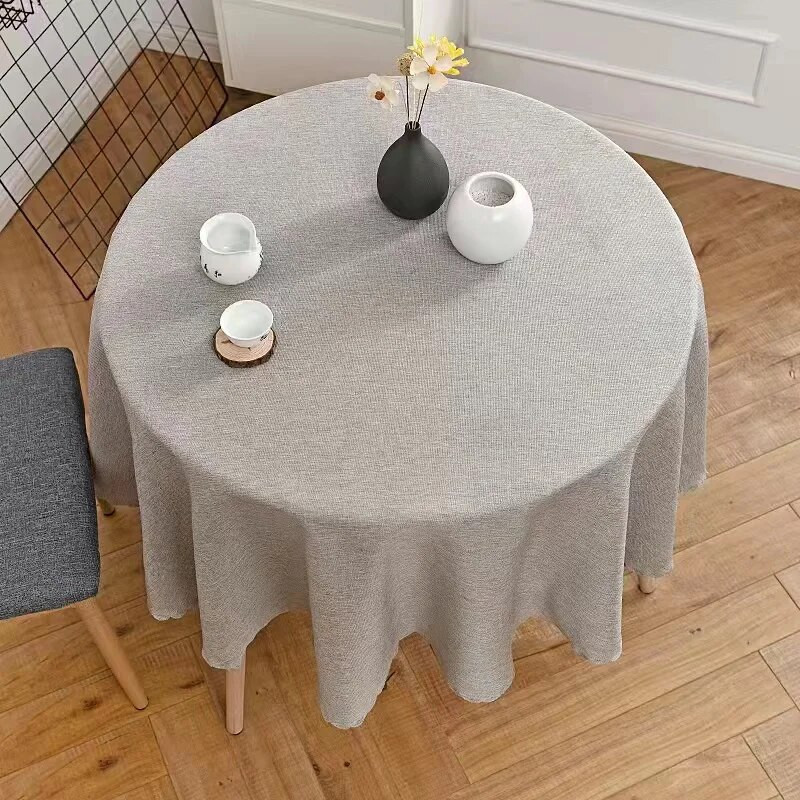 Okrugli stolnjak Pamučno laneno platno Prekrivač stolnjaka Promjer 90-180 cm Za kućnu blagovaonicu Čaj Obrus Tafelkleed mantel de mesa
