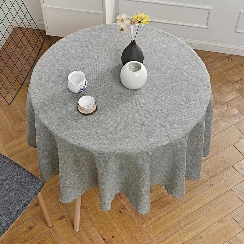 Okrugli stolnjak Pamučno laneno platno Prekrivač stolnjaka Promjer 90-180 cm Za kućnu blagovaonicu Čaj Obrus Tafelkleed mantel de mesa