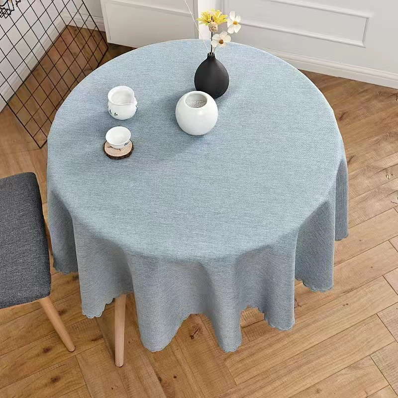 Okrugli stolnjak Pamučno laneno platno Prekrivač stolnjaka Promjer 90-180 cm Za kućnu blagovaonicu Čaj Obrus Tafelkleed mantel de mesa