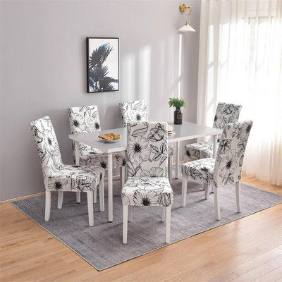 1 vnt geometriniai elastanų kėdžių užvalkalai, tamprūs valgomojo sėdynės užvalkalai, elastingas kėdės apsauginis dėklas restorano vestuvių banketui