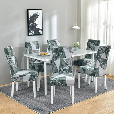 1 vnt geometriniai elastanų kėdžių užvalkalai, tamprūs valgomojo sėdynės užvalkalai, elastingas kėdės apsauginis dėklas restorano vestuvių banketui