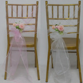 5 bucăți organza decorațiuni de nuntă 30x275 cm noduri fluturi pe plajă/pe gazon cerceve pentru scaune pentru ziua de Crăciun husă pentru scaun