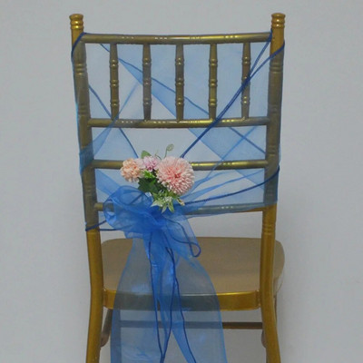 5 bucăți organza decorațiuni de nuntă 30x275 cm noduri fluturi pe plajă/pe gazon cerceve pentru scaune pentru ziua de Crăciun husă pentru scaun