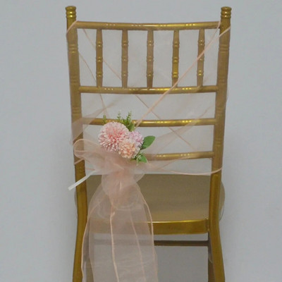 5 bucăți organza decorațiuni de nuntă 30x275 cm noduri fluturi pe plajă/pe gazon cerceve pentru scaune pentru ziua de Crăciun husă pentru scaun