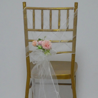 5 bucăți organza decorațiuni de nuntă 30x275 cm noduri fluturi pe plajă/pe gazon cerceve pentru scaune pentru ziua de Crăciun husă pentru scaun