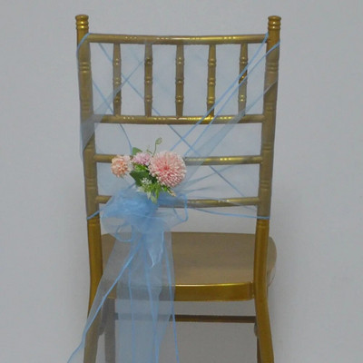 5 bucăți organza decorațiuni de nuntă 30x275 cm noduri fluturi pe plajă/pe gazon cerceve pentru scaune pentru ziua de Crăciun husă pentru scaun