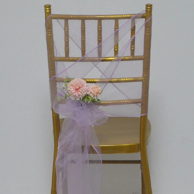 5 bucăți organza decorațiuni de nuntă 30x275 cm noduri fluturi pe plajă/pe gazon cerceve pentru scaune pentru ziua de Crăciun husă pentru scaun