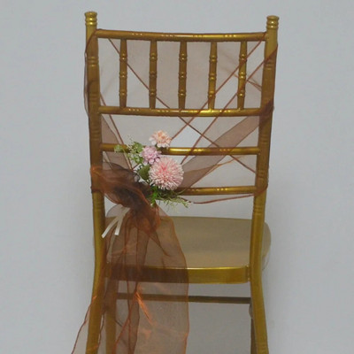 5 bucăți organza decorațiuni de nuntă 30x275 cm noduri fluturi pe plajă/pe gazon cerceve pentru scaune pentru ziua de Crăciun husă pentru scaun