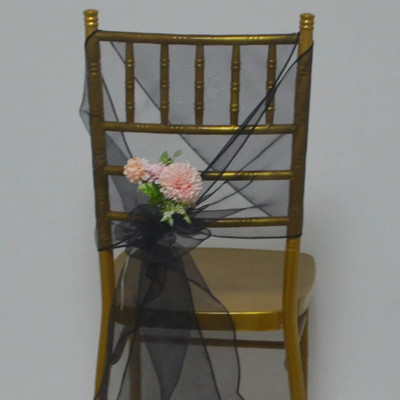 5 bucăți organza decorațiuni de nuntă 30x275 cm noduri fluturi pe plajă/pe gazon cerceve pentru scaune pentru ziua de Crăciun husă pentru scaun