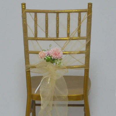 5 bucăți organza decorațiuni de nuntă 30x275 cm noduri fluturi pe plajă/pe gazon cerceve pentru scaune pentru ziua de Crăciun husă pentru scaun