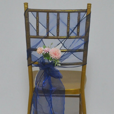 5 bucăți organza decorațiuni de nuntă 30x275 cm noduri fluturi pe plajă/pe gazon cerceve pentru scaune pentru ziua de Crăciun husă pentru scaun