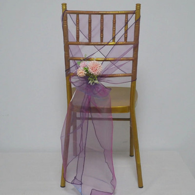 5 bucăți organza decorațiuni de nuntă 30x275 cm noduri fluturi pe plajă/pe gazon cerceve pentru scaune pentru ziua de Crăciun husă pentru scaun