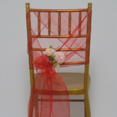 5 bucăți organza decorațiuni de nuntă 30x275 cm noduri fluturi pe plajă/pe gazon cerceve pentru scaune pentru ziua de Crăciun husă pentru scaun