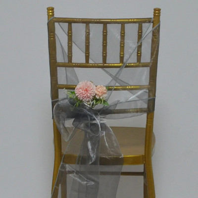 5 bucăți organza decorațiuni de nuntă 30x275 cm noduri fluturi pe plajă/pe gazon cerceve pentru scaune pentru ziua de Crăciun husă pentru scaun