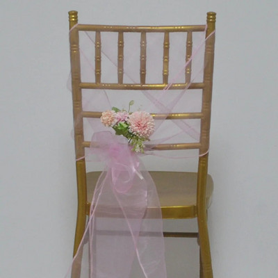 5 bucăți organza decorațiuni de nuntă 30x275 cm noduri fluturi pe plajă/pe gazon cerceve pentru scaune pentru ziua de Crăciun husă pentru scaun