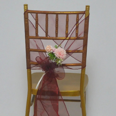 5 bucăți organza decorațiuni de nuntă 30x275 cm noduri fluturi pe plajă/pe gazon cerceve pentru scaune pentru ziua de Crăciun husă pentru scaun
