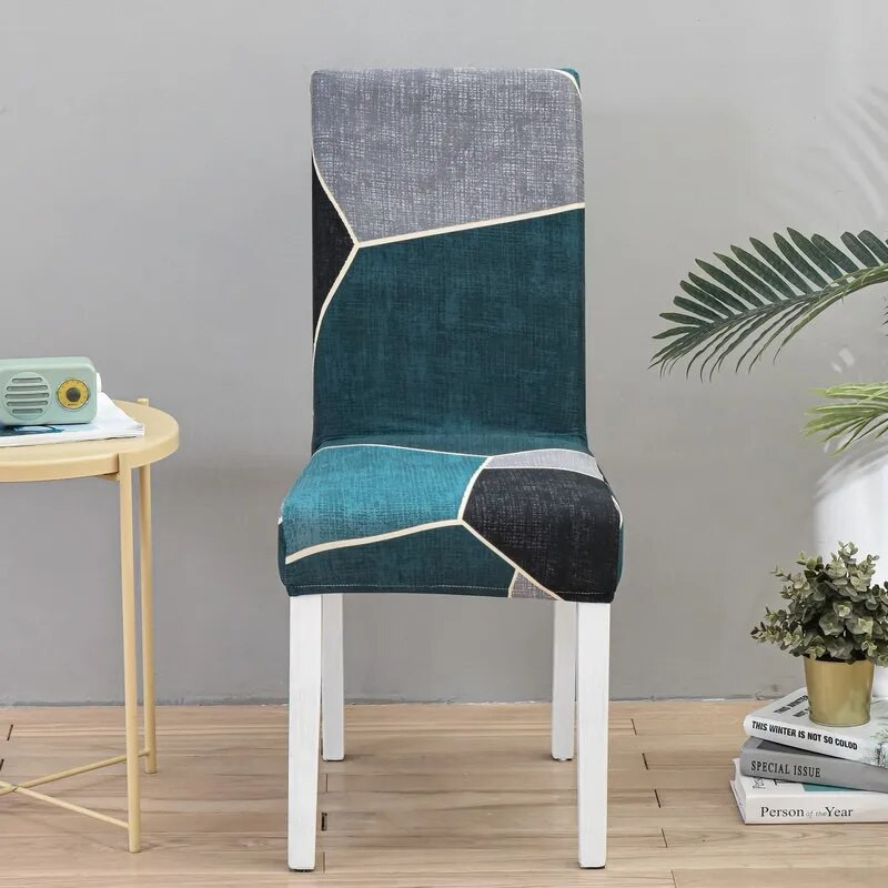 Geometrinis valgomojo kėdės užvalkalas spandex elastingas kėdės užvalkalas, tamprūs kėdžių užvalkalai, skirti vakarėlio viešbučio banketų valgomojo dekorui