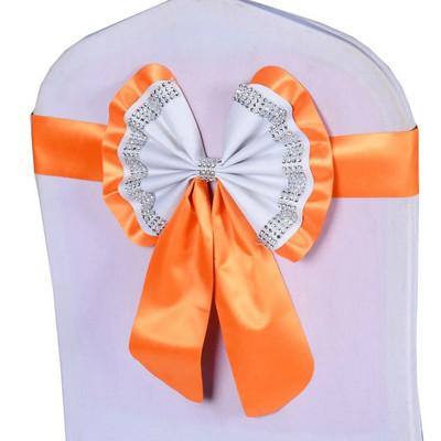 Spandex PU Cerceve pentru scaun de nuntă Decorare pentru scaunul de nuntă Coada gata făcută Papion Scaun Papion Comerț cu ridicata Banchet de lux Petrecere la hotel
