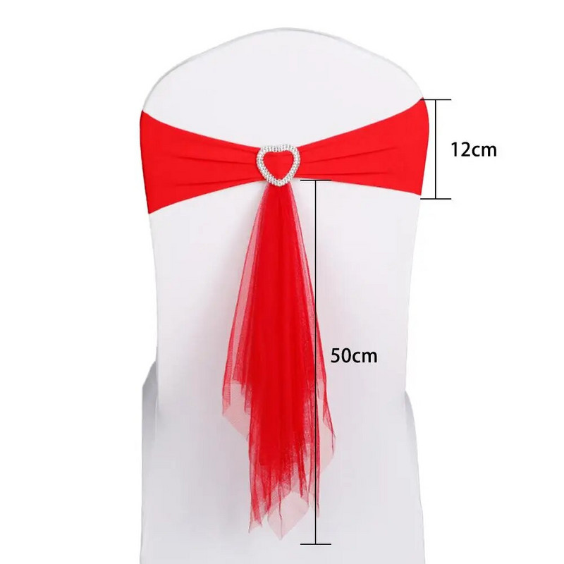 Naujausios aukštai elastingos kėdės varčios su meile slankiojančia sagtimi kėdės apdangalo juosta vestuvių vakarėliui Kalėdų gimtadienio dušo dekoravimui