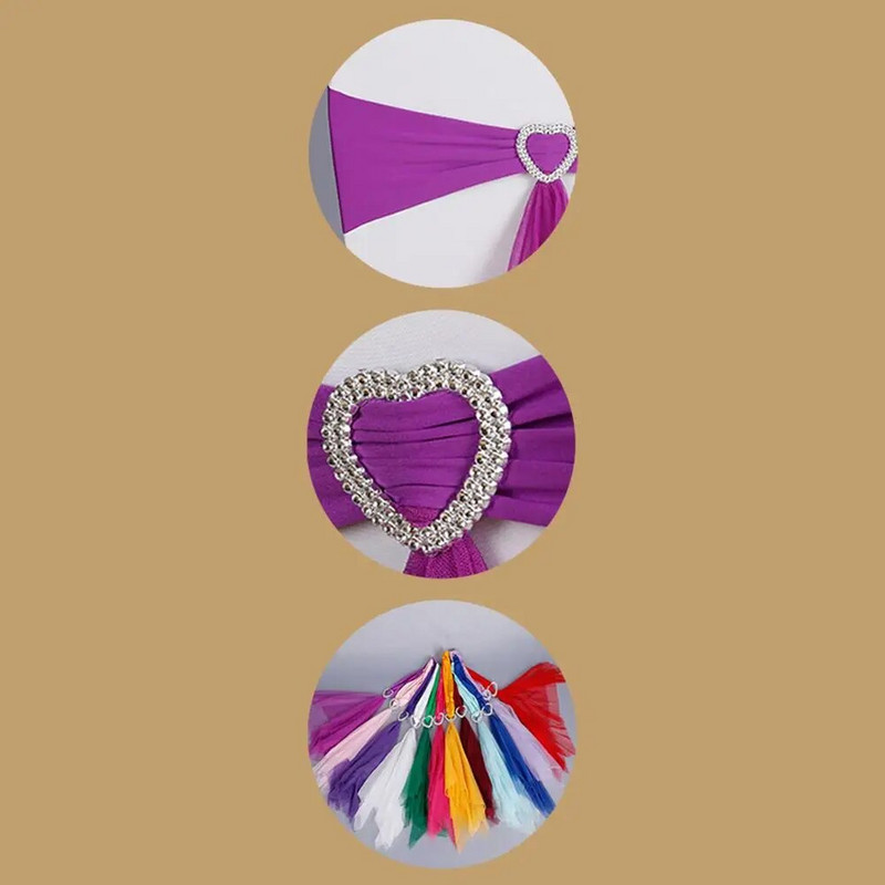 Naujausios aukštai elastingos kėdės varčios su meile slankiojančia sagtimi kėdės apdangalo juosta vestuvių vakarėliui Kalėdų gimtadienio dušo dekoravimui