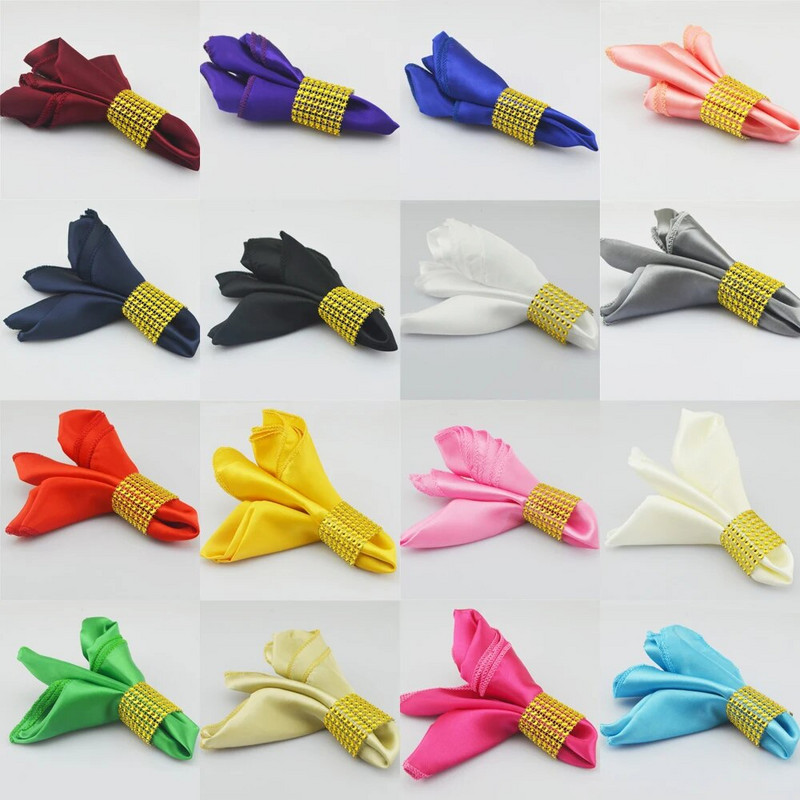 10 τμχ Σατέν τετράγωνο 30 εκ. Χαρτοπετσέτες Γάμου Χριστουγεννιάτικο πάρτι γενεθλίων DIY Διακόσμηση Μαντήλι Τραπέζι Βραδινό Πετσέτα Τσάι Προμήθειες σπιτιού