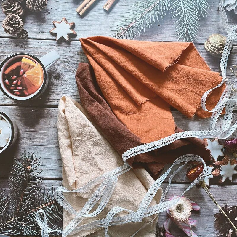 Χώρα πανί Γάμου Χαρτοπετσέτες Λινά Διακόσμηση Γάμου Κουζίνα Σπίτι Διακόσμηση Τραπεζαρίας Βαμβακερή Χώρα Ύφασμα Γάζα Προσαρμογή