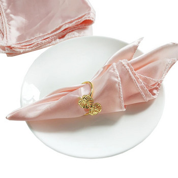 5 бр. Сатенена салфетка за маса Квадратна розова бяла салфетка за маса за сватбен банкет Вечеря Коктейлна салфетка Носна кърпичка Хотелска маса