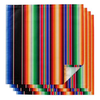 Мексикански ивици Цветни ивици Квадратни салфетки за маса Сватбена украса Покривки за маса Кухненска вечеря Салфетки за сервиране 30x30 см