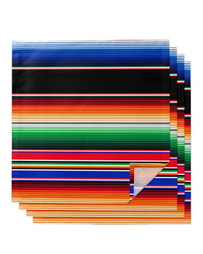 Meksikietiškos juostelės Spalvingos juostelės Kvadratinės medžiaginės stalo servetėlės Vestuvių dekoravimui Staltiesė virtuvės vakarienės serviravimo servetėlės 30x30cm