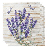 Șervețele din pânză din lemn de lavandă cu flori violete pentru decorarea mesei, bucătărie, cină, șervețele de masă reutilizabile decor de nuntă