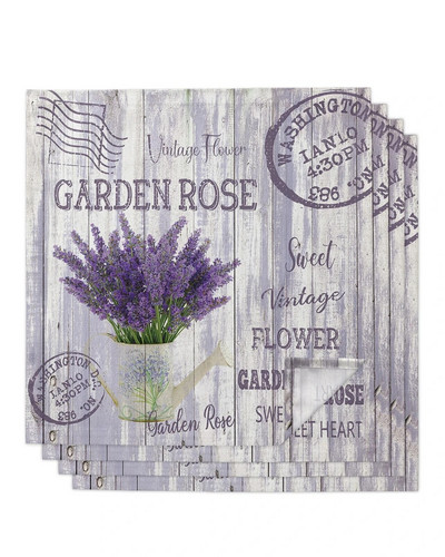 Șervețele din pânză din lemn de lavandă cu flori violete pentru decorarea mesei, bucătărie, cină, șervețele de masă reutilizabile decor de nuntă