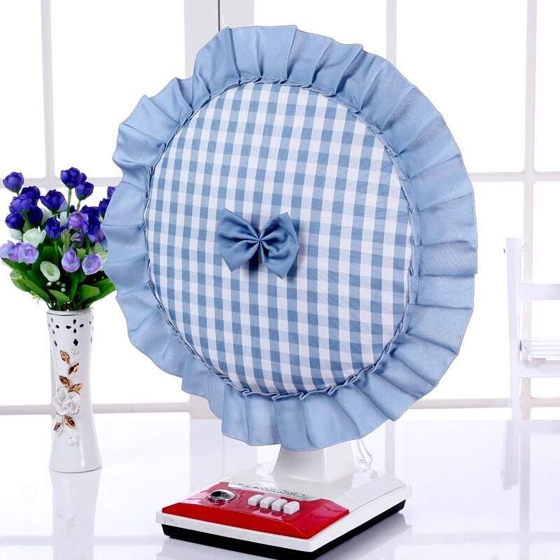 Huse pentru ventilatoare electrice în carouri Masă simplă și modernă Husă rezistentă la praf Protecția podelei de uz casnic Rotund Anti-ciupire Închidere completă