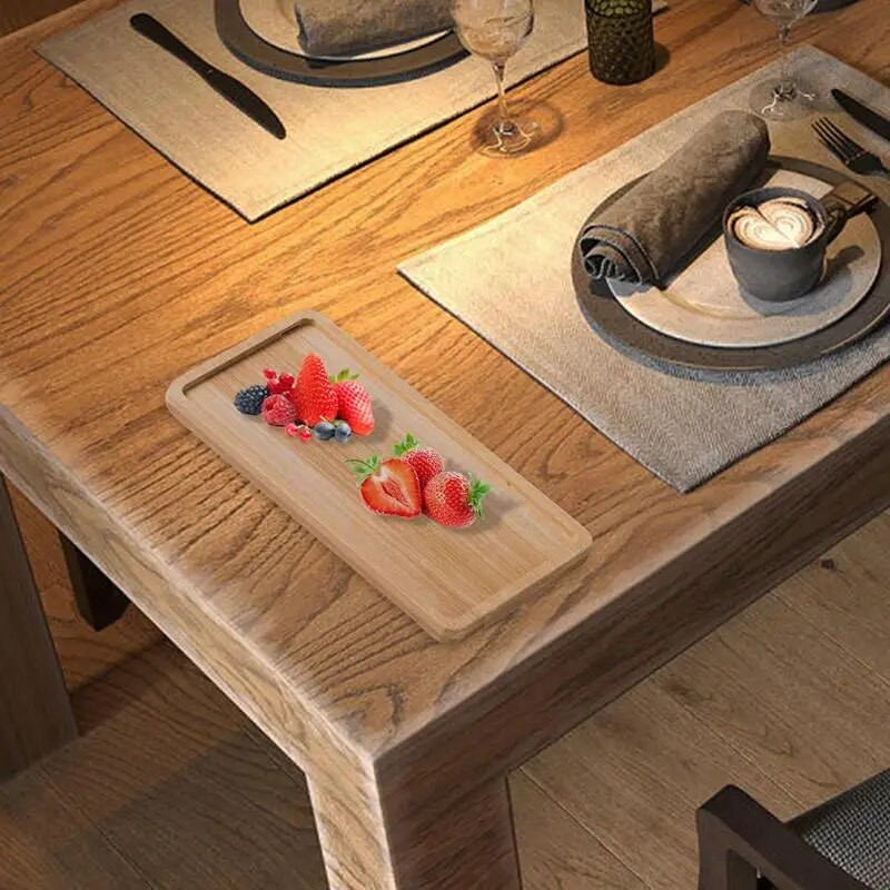 Medinis kosmetinis padėklas bambuko vonios kambario stalviršis kvepalų muilo padėklas natūralaus bambuko vonios kambario virtuvės namų dekoravimo stalviršio organizatorius