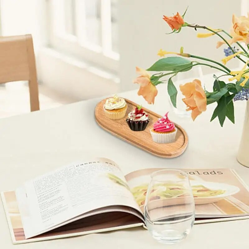 Medinis kosmetinis padėklas bambuko vonios kambario stalviršis kvepalų muilo padėklas natūralaus bambuko vonios kambario virtuvės namų dekoravimo stalviršio organizatorius