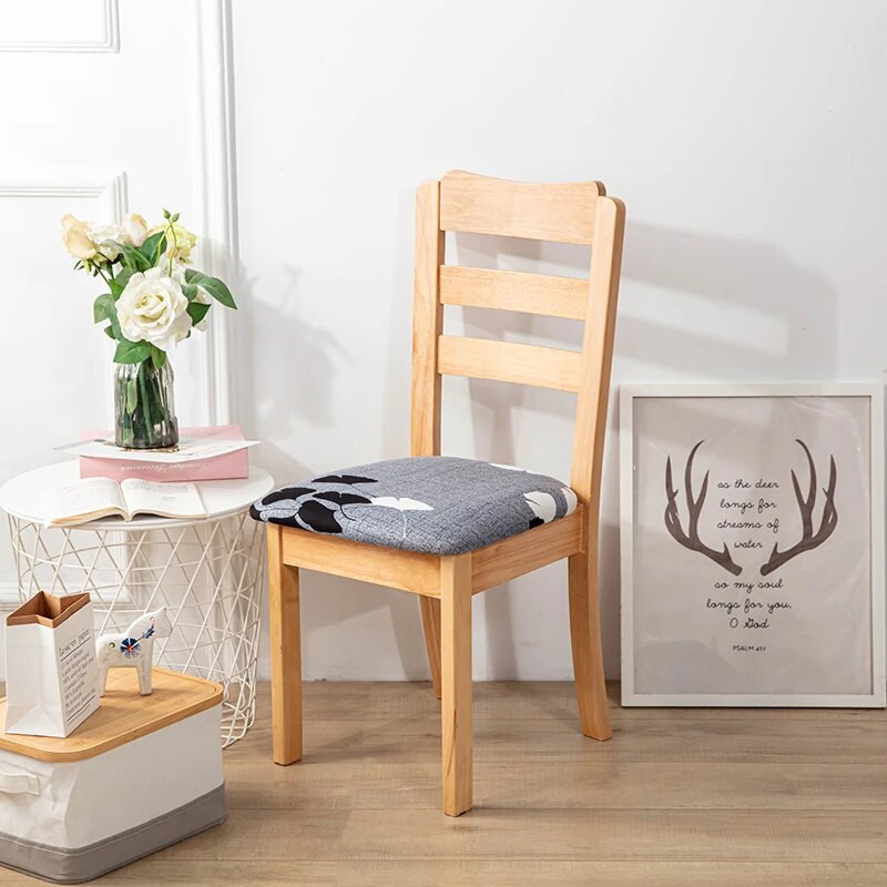 Ištemptas spausdintas kėdžių sėdynių pagalvėlių užvalkalai valgomajame Kėdės užvalkalas vestuvėms banketams sėdynės kėdės užvalkalas namų dekoravimui 1 vnt