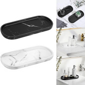 Tavă de toaletă pentru baie, rășină, tăvi de organizare pentru cosmetice, organizator de blat, suport pentru farfurie, bijuterii, inel, depozitare rezervor