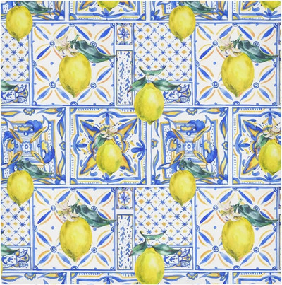 Șervețele de masă cu imprimeu albastru, galben lămâie, decorațiuni de masă, șervețele reutilizabile din pânză din poliester pentru decorațiuni pentru petrecerea de nuntă