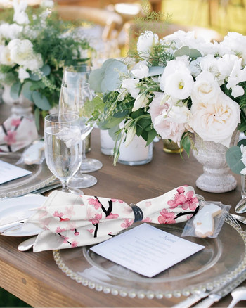 Пролетен розов черешов цвят Салфетки за маса за многократна употреба Ресторант Вечеря Сватбен банкет Декор Платнени салфетки Парти украса